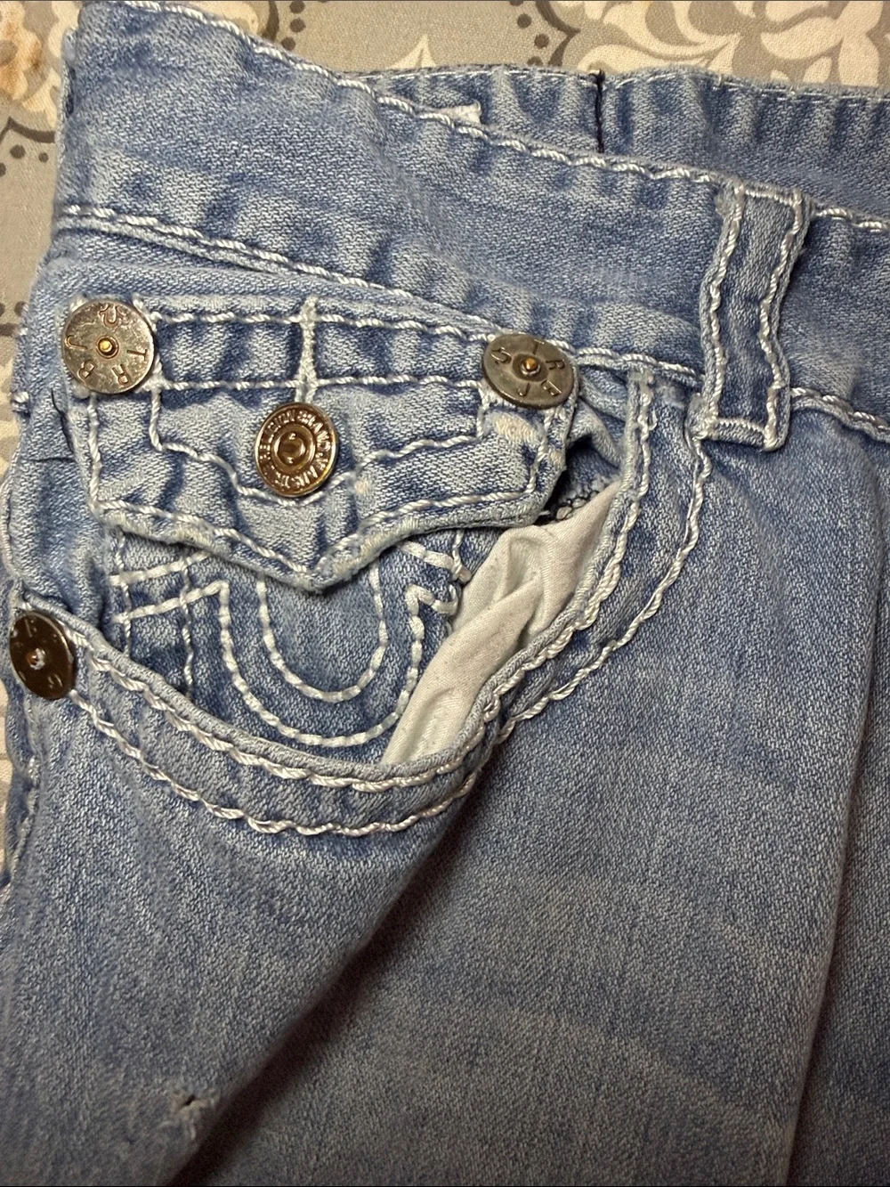 True Religion World Tour Made USA Jeans Men's 38x33 Flap Pocket Y2K